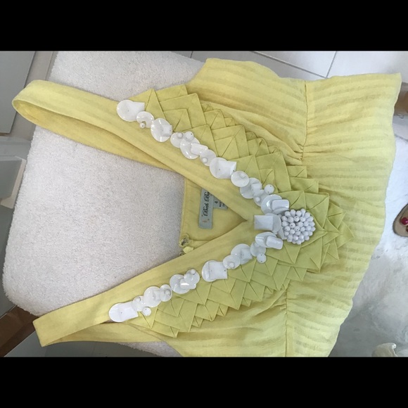 Beth Bowley sz 4 lemon yellow white bead detail - Picture 4 of 6